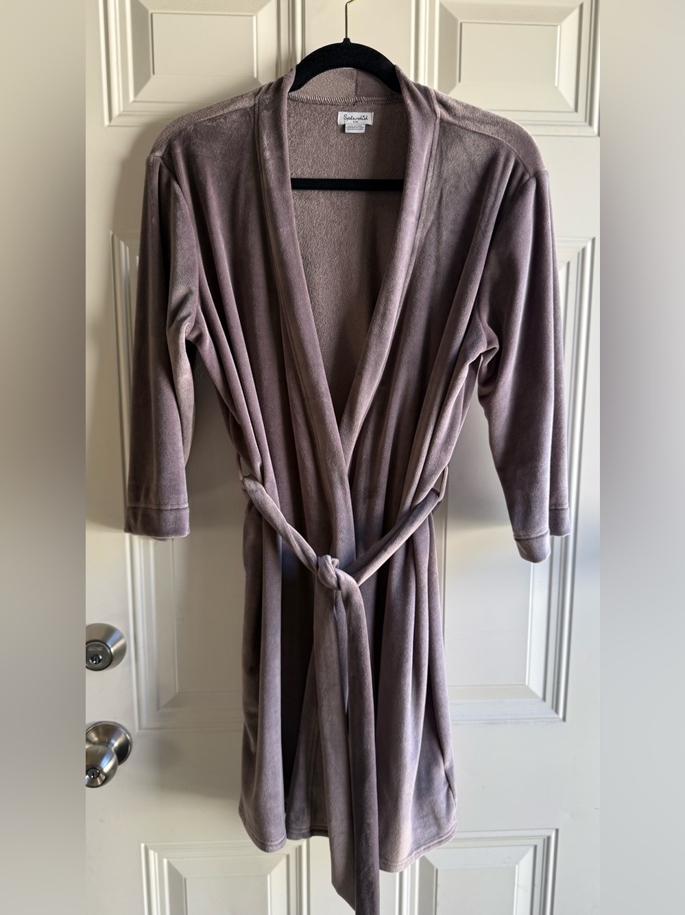 Splendid Velvet Wrap Robe in Dusty Mauve Small/Medium